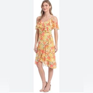 London Times Size 12 Women's Cold Shoulder Hi-Low Dress New With Tags